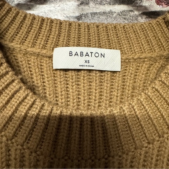 Aritzia Babaton sweater brown ribbed merino wool oversized - Picture 3 of 7